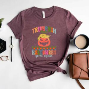Trumpkin Halloween Shirt: Make Halloween Great Again with Trump 2024 Election Tee 7 Trendy Trumpkin Halloween Shirt, Trump 2024 Election Shirt, Make Halloween Great Again, Western Halloween Sweatshirt and Hoodie, Pumpkin Tee3