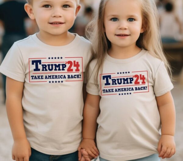 Trump 2024 Kids T-Shirt, Take America Back Gift Shirts, Patriotic Toddler Tee, Election Campaign Shirt for Children, Donald 2024 Tee1