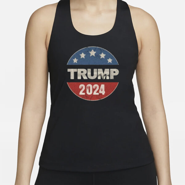 Trump 2024 Shirt. Women's Vintage Style Racerback Tank Top3