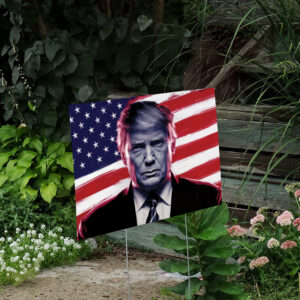 Show Your Patriotism: Trump 2024 Yard Sign with American Flag Background 6 Trump 2024 Signs, Patriotic Trump Yard Sign, American Flag Background Yard Sign2