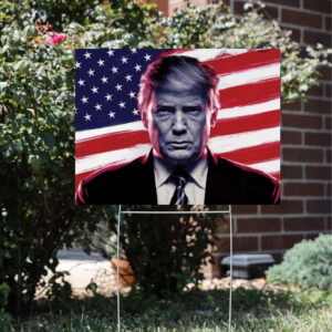 Show Your Patriotism: Trump 2024 Yard Sign with American Flag Background 7 Trump 2024 Signs, Patriotic Trump Yard Sign, American Flag Background Yard Sign3