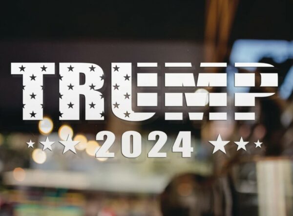 Trump 2024 Stars & Stripes Decal, Available in Many Sizes and Colors, Trump Decal, Vinyl Decal, Car Window Decal