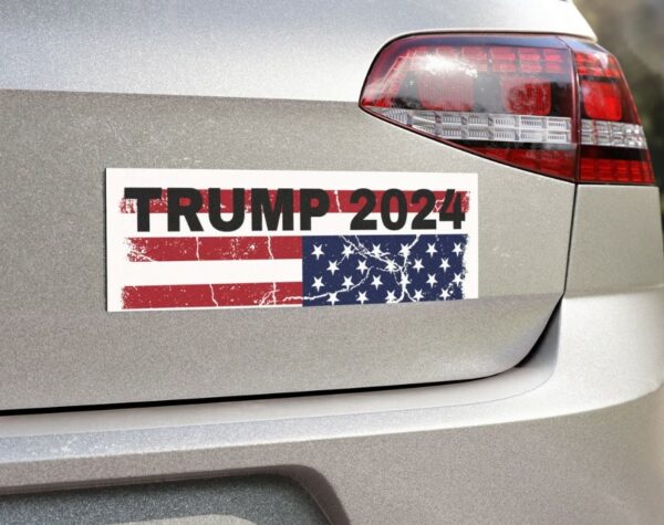 Trump 2024 - Upside Down American Flag - 1 - Car Magnets