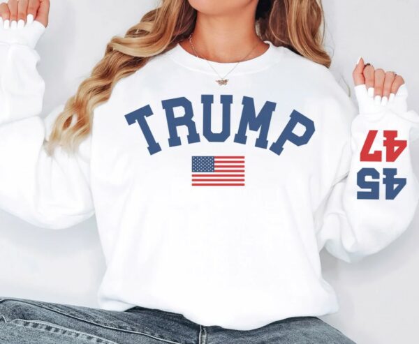 Trump 47 Crewneck Sweatshirt, Trump Train Sweatshirt, Trump 2024, Donald Trump 47th President, Trump Sweater, Awakened Patriot,Varsity Style