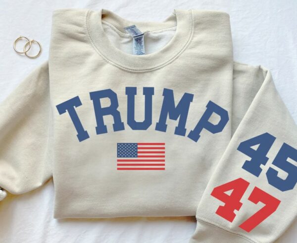 Trump 47 Crewneck Sweatshirt, Trump Train Sweatshirt, Trump 2024, Donald Trump 47th President, Trump Sweater, Awakened Patriot,Varsity Style1