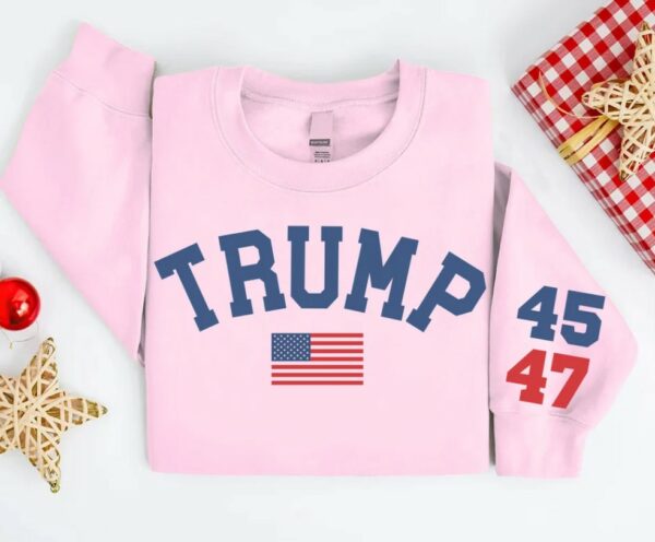 Trump 47 Crewneck Sweatshirt, Trump Train Sweatshirt, Trump 2024, Donald Trump 47th President, Trump Sweater, Awakened Patriot,Varsity Style3