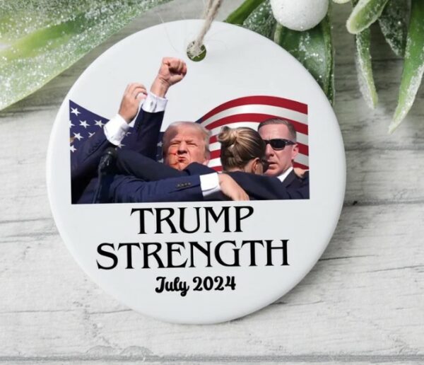 Trump Assassination Attempt Ornament, Trump Shooting Ornament, Donald Trump Gift, Trump Rally Shooting 2024, Republican Trump,Patriotic Gift