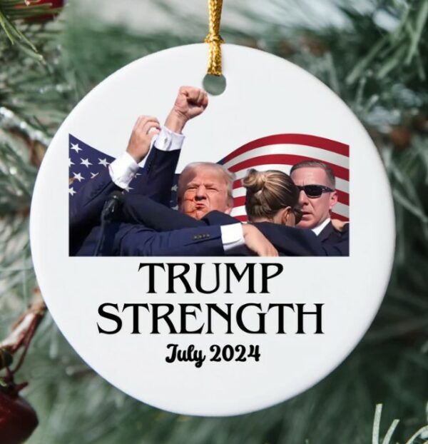 Trump Assassination Attempt Ornament, Trump Shooting Ornament, Donald Trump Gift, Trump Rally Shooting 2024, Republican Trump,Patriotic Gift1