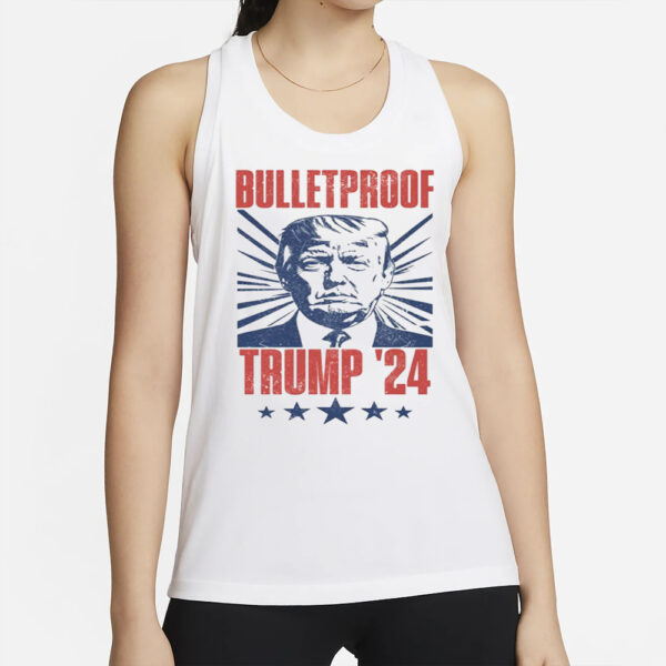 Trump Bulletproof Tank, MAGA Tee Shirt, Conservative Shirt, Election 2024 Republican Tshirt, Women's Ideal Racerback Tank2