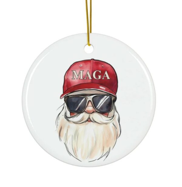 Trump Christmas Ornament, Republican Gifts, Santa For Trump, MAGA Santa Ceramic Ornament, Donald Trump President 20252