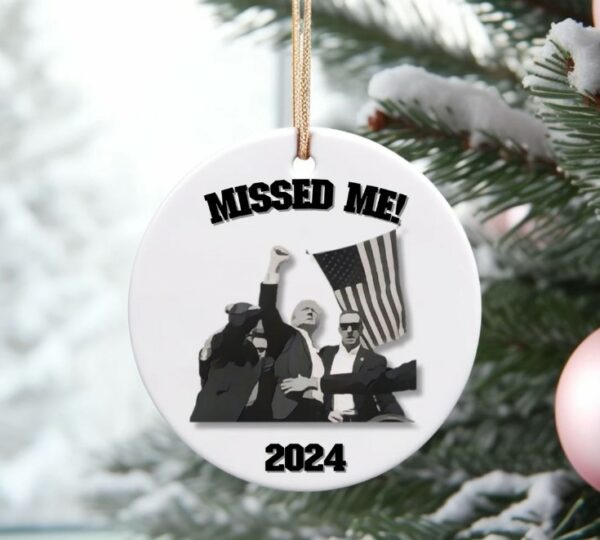 Trump Christmas ornament, Donald Trump Failed Attempt 2024 Ceramic Ornament, Christmas Tree ceramic ornament.