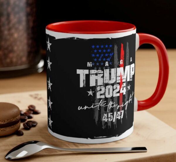 Trump Coffee Mug - 2024 MAGA Unite The Right 45 47 Coffee Mug 11oz Trump 45 47 Cup Trump USA Flag 45 45 Cup Trump MAGA Coffee Mug4