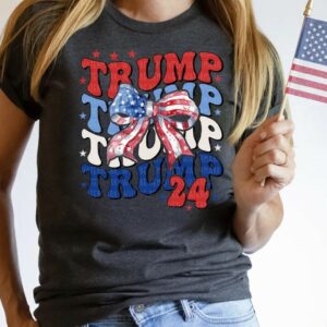 Trump Coquette Shirt: Girly Bow Tee for Conservative Republicans 5 Trump Coquette Shirt Trump 2024 T-Shirt Girly Bow Flat Tee Trump MAGA Tee Conservative Republican T-Shirt American Graphic Tee Election Tee1