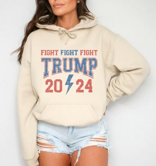 Trump Fight Hoodie Sweatshirt Trumpshirt Vintage Trump Rally Crewneck Maga Merch Trump Vance 2024 Trump Republican Conservative Supporter 921