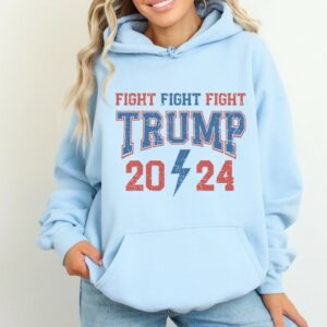 Trump Fight Hoodie: Vintage Rally Crewneck for Republican Supporters 6 Trump Fight Hoodie Sweatshirt Trumpshirt Vintage Trump Rally Crewneck Maga Merch Trump Vance 2024 Trump Republican Conservative Supporter 922