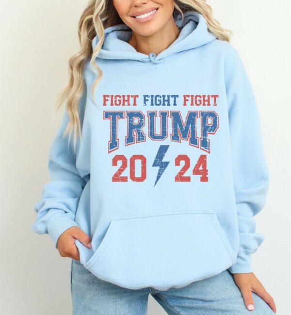 Trump Fight Hoodie Sweatshirt Trumpshirt Vintage Trump Rally Crewneck Maga Merch Trump Vance 2024 Trump Republican Conservative Supporter 922