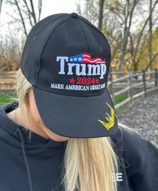 Trump Hat Make American Great Again 2024 MAGA Cap Trump autograph Cap American Flag Trump Hat Trump Supporter Black Trump Cap MAGA 2024 Hat1