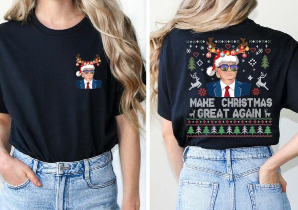 Trump Make Christmas Great Again Sweatshirt, Xmas Trump Comfort Colors T-Shirt, Santa Trump Shirt , Trump Support Christmas Tee