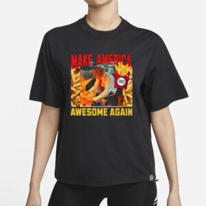 MAGA Make America Awesome Again Trump McDonald's Election 2024 T-Shirt 5 Trump Mcdonalds, Funny Trendy MAGA Make America Awesome Again Mcdonald Election 2024 T-Shirt1