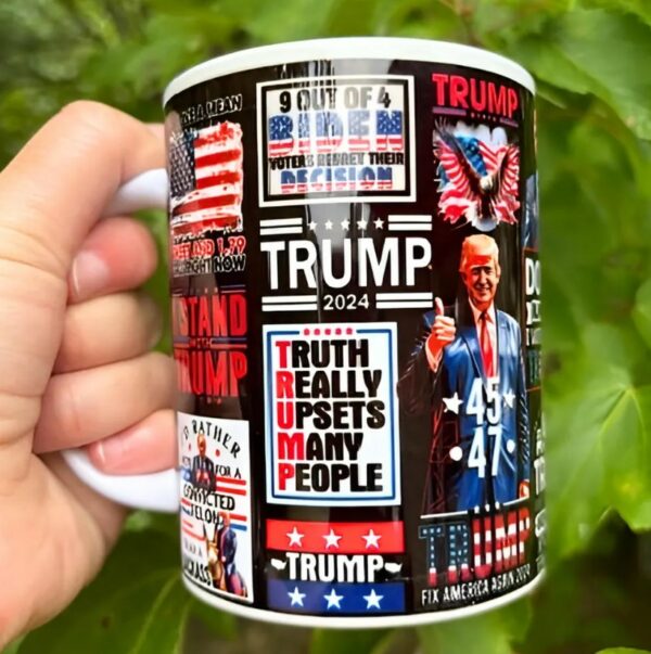 Trump Mug, 15 oz Trump Coffee Mug, Handmade Trump Mug, Trump Supporter Gift, Trump Slogans Mug, Dad Trump Mug, Republican Coffee Cup