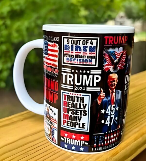 Trump Mug, 15 oz Trump Coffee Mug, Handmade Trump Mug, Trump Supporter Gift, Trump Slogans Mug, Dad Trump Mug, Republican Coffee Cup1