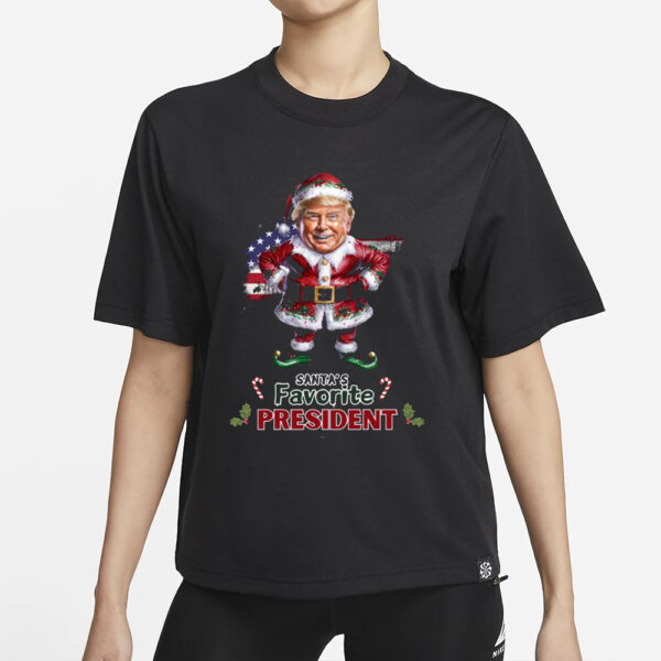 Trump Santa favorite President tshirt, Trump parody 2024 T-shirt1