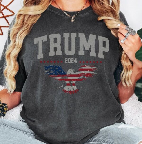 Trump T-Shirt, MAGA 2024, American Flag Shirt, Patriot T Shirt, Pro America Tee, Trump 2024 Shirt, Republican Gift, Comfort Colors® Shirt1