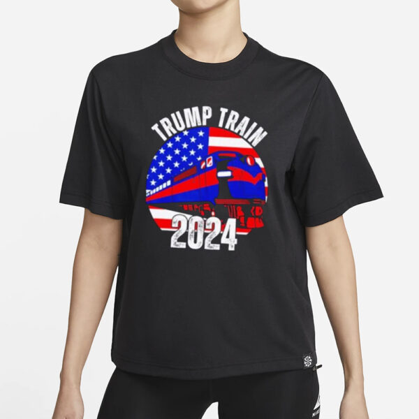 Trump Train 2024 USA flag shirt1