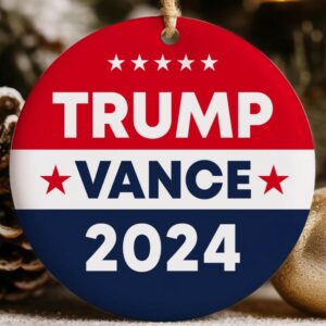 Trump 2024 Christmas Ornament: Festive Republican Xmas Tree Decor 5 Trump Vance 2024 Christmas Ornament, Trump For President Holiday Ornament, Republican Xmas Tree Decor, Donald Trump Bauble2
