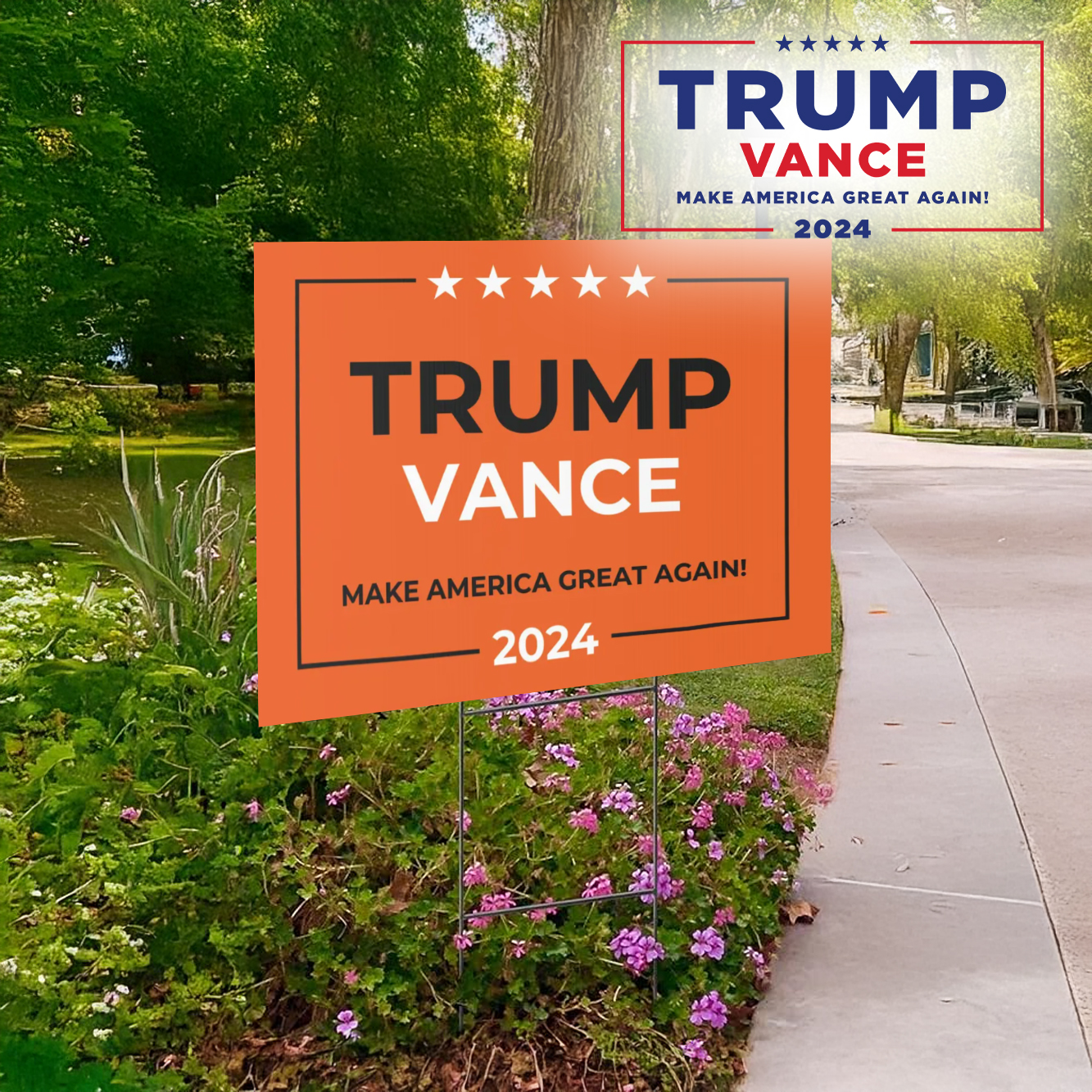 Trump Vance 2024: Spooky Halloween Lawn Sign for Political Enthusiasts 9 Trump Vance 2024 Halloween lawn Yard Sign1