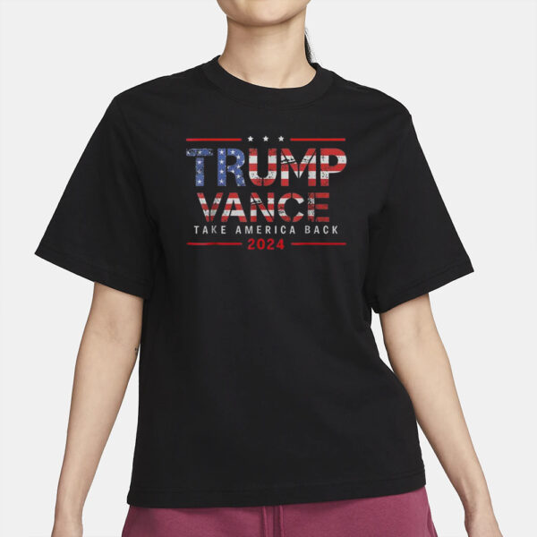 Trump Vance 2024 Take America Back Vintage Patriotic Men's T-shirt Back Print2