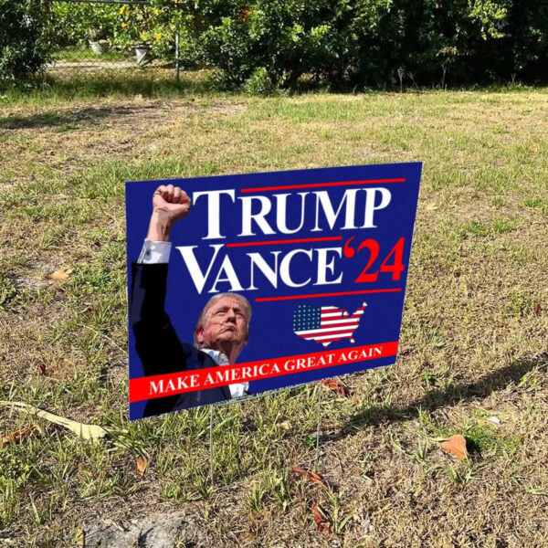 Trump Vance 2024 Yard Sign ,Make America Great Again Yard Sign with Stakes Yard Sign1