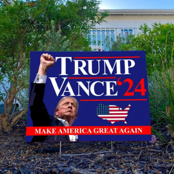 Trump Vance 2024 Yard Sign ,Make America Great Again Yard Sign with Stakes Yard Sign3