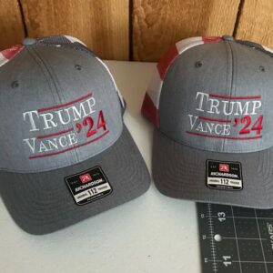 Trump Vance 24 trucker hat!!! Red-White and blue!!! Flag back mesh hat!!! 4 Trump Vance 24 trucker hat!!! Red-White and blue!!! Flag back mesh hat!!!1