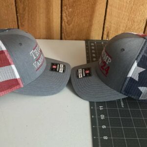 Trump Vance 24 trucker hat!!! Red-White and blue!!! Flag back mesh hat!!! 5 Trump Vance 24 trucker hat!!! Red-White and blue!!! Flag back mesh hat!!!2