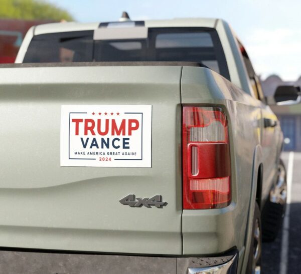 Trump Vance Car Magnet MAGA 2024 Truck RV, Political Bumper Sticker, Vehicle Decal Sign, Patriotic Fridge Magnet, Conservative, - 7.5x4.52