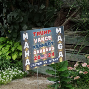 Trump Vance Kennedy Gabbard 2024: United We Stand Election Yard Sign 6 Trump Vance Kennedy Gabbard 2024, Election Sign for Lawn, United We Stand Yard Sign2