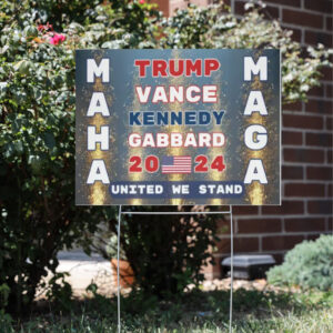 Trump Vance Kennedy Gabbard 2024: United We Stand Election Yard Sign 7 Trump Vance Kennedy Gabbard 2024, Election Sign for Lawn, United We Stand Yard Sign3