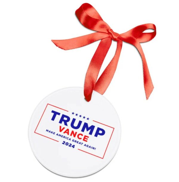 Trump Vance Make America Great Again! 2024 Acrylic Ornament with Ribbon Trump 2024 1776 America USA Freedom Independence 2A Constitution1