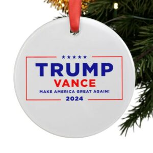 Trump Vance Make America Great Again! 2024 Acrylic Ornament with Ribbon Trump 2024 1776 America USA Freedom Independence 2A Constitution2