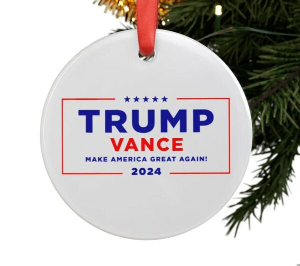 Trump Vance Make America Great Again! 2024 Acrylic Ornament with Ribbon Trump 2024 1776 America USA Freedom Independence 2A Constitution2