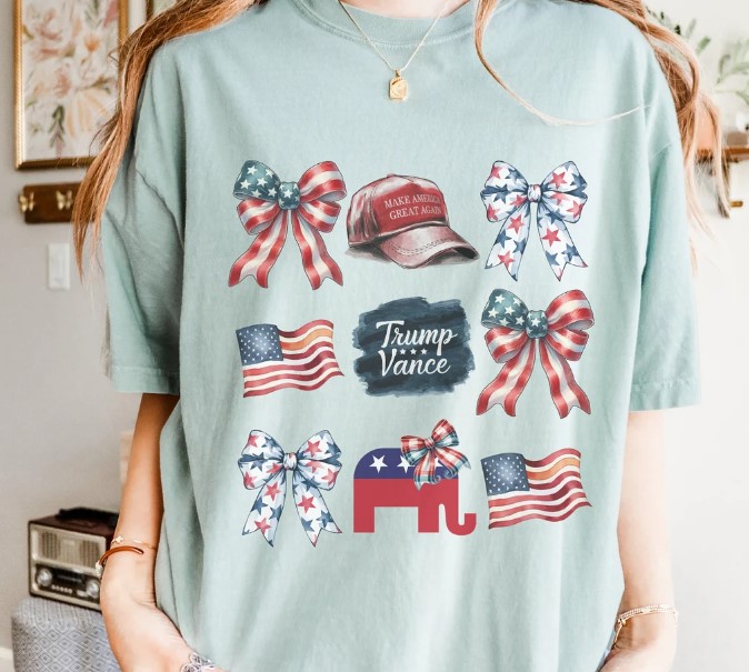 Trump Vance Patriotic Coquette Bow Shirt, Comfort Colors™ T-Shirt, MAGA Women's Tee, Trump Supporter Gift, Trump Girl, Take Back America Tee 8 Trump Vance Patriotic Coquette Bow Shirt, Comfort Colors™ T-Shirt, MAGA Women's Tee, Trump Supporter Gift, Trump Girl, Take Back America Tee