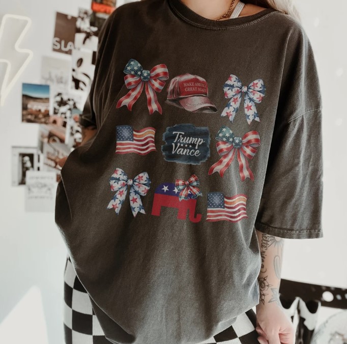 Trump Vance Patriotic Coquette Bow Shirt, Comfort Colors™ T-Shirt, MAGA Women's Tee, Trump Supporter Gift, Trump Girl, Take Back America Tee 10 Trump Vance Patriotic Coquette Bow Shirt, Comfort Colors™ T-Shirt, MAGA Women's Tee, Trump Supporter Gift, Trump Girl, Take Back America Tee2