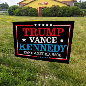 Trump Vance RFK Jr 2024 Yard Sign: Show Your Support for the Conservative Team 5 Trump Vance RFK Jr 2024 Yard Sign ,Trump Vance Kennedy Yard Sign1