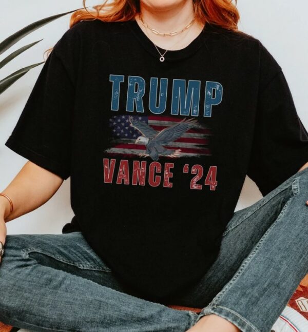 Trump Vance Shirt, Trump Vance 2024 Shirt, Trump 2024 Shirt, American Flag Shirt, Trump Vance Flag Shirt, Patriotism Shirt, Republican Tee1