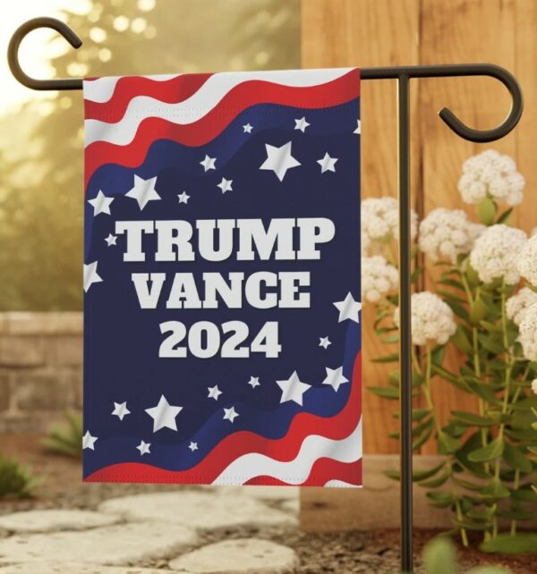 Trump Vance Yard Flag Double-Sided 12x18 Hanging Garden Flag, President Election Republican Outdoor Patriotic Decor, Trump Supporter Gifts