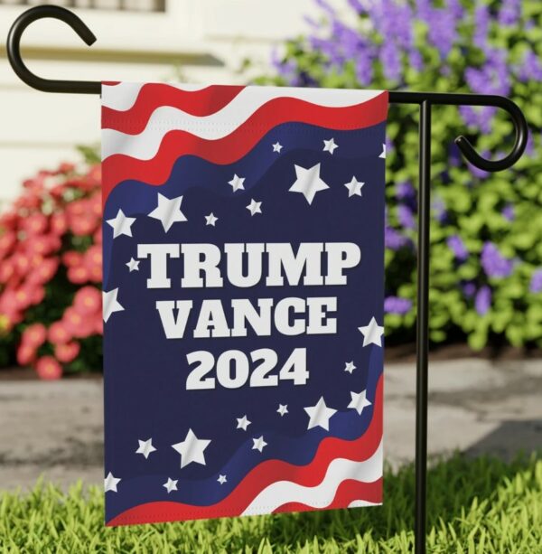 Trump Vance Yard Flag Double-Sided 12x18 Hanging Garden Flag, President Election Republican Outdoor Patriotic Decor, Trump Supporter Gifts3