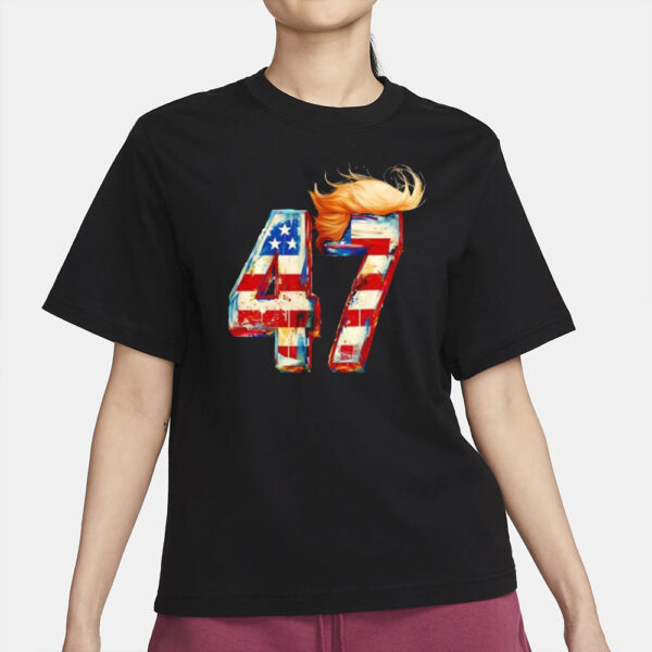 Trump hair 47th President of USA flag vintage shirt2