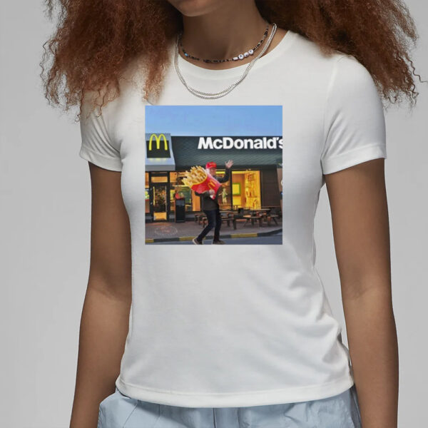 Trump holding McDonald’s french fries shirt3