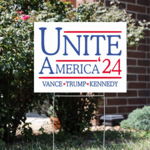 Unite America 2024: Trump Vance Political Lawn Signs for Patriotic Yards 7 Unite America 2024 Signs, Political Lawn Sign, Trump Vance Yard Sign3